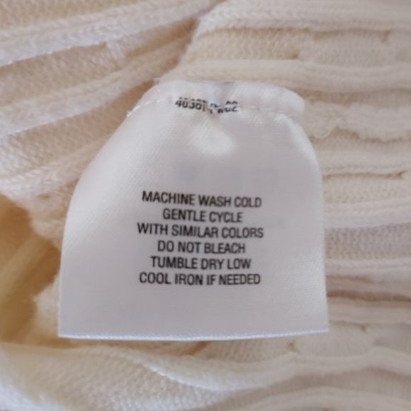 BASIC EDITIONS IVORY BUTTON UP SWEATER SIZE S - Picture 4 of 5